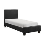 Lorenzi Black Twin Upholstered Platform Bed