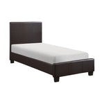 Lorenzi Dark Brown Twin Upholstered Platform Bed
