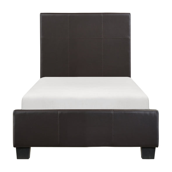 Lorenzi Dark Brown Upholstered Platform Youth Bedroom Set