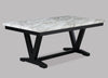 Tanner White/Black Faux Marble Dining Set