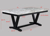 Tanner White/Black Faux Marble Dining Set