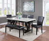 Tanner White/Black Faux Marble Dining Table