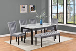 Pascal Black/Gray Marble-Top Dining Set