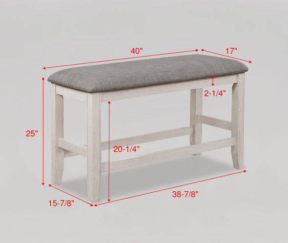 Fulton White Counter Height Bench