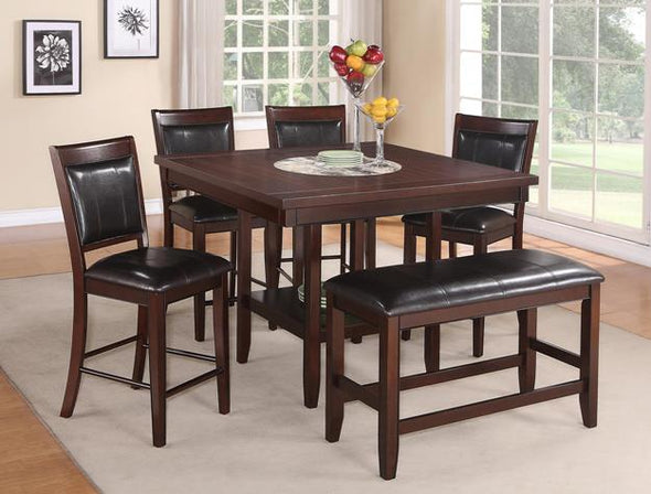 Fulton Dark Brown Counter Height Table - Luna Furniture