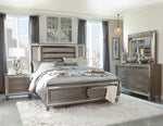 Tamsin Metallic Silver-Gray LED Storage Platform Bedroom Set - Luna Furniture