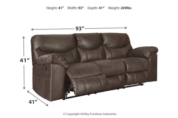 Boxberg Teak Reclining Sofa - Ashley - Luna Furniture