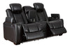 Party Time Midnight LED Power Reclining Living Room Set with Adjustable Headrest - Luna Furniture