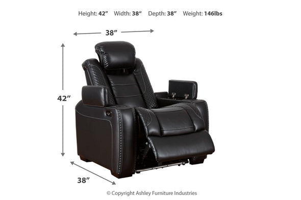 Party Time Midnight Power Recliner -  - Luna Furniture