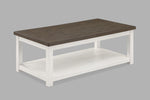 Dakota Chalk White Coffee Table with Casters