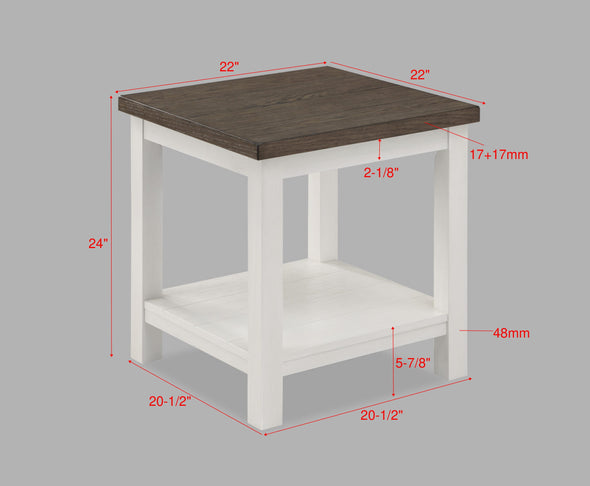 Dakota Chalk White 3-Piece Coffee Table Set