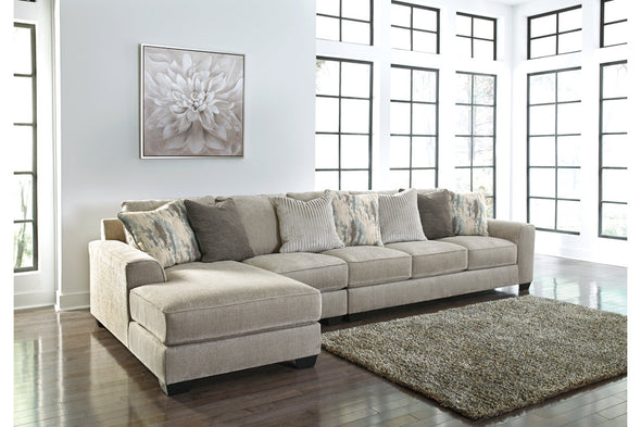 Ardsley Pewter 3-Piece Large LAF Chaise Sectional