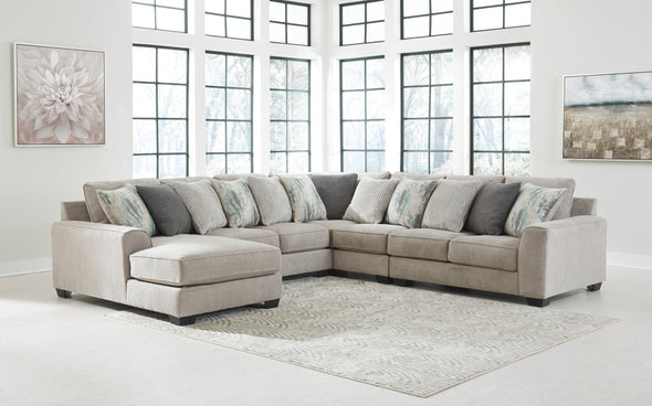 Ardsley Pewter 5-Piece LAF Chaise Sectional