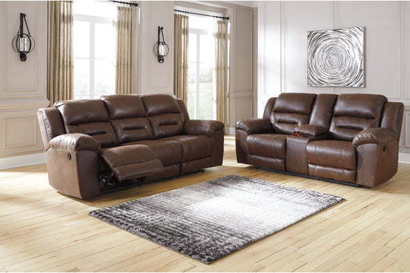 Stoneland Chocolate Reclining Sofa -  - Luna Furniture