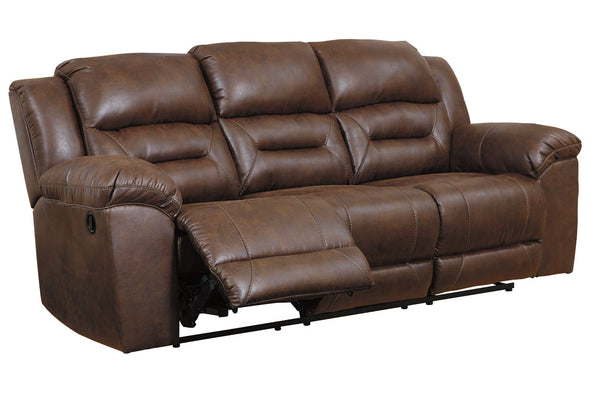 Stoneland Chocolate Reclining Sofa -  - Luna Furniture