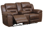 Stoneland Chocolate Reclining Loveseat with Console -  - Luna Furniture