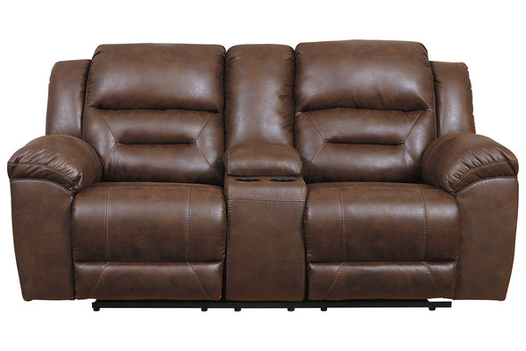 Stoneland Chocolate Power Reclining Loveseat with Console -  - Luna Furniture