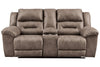Stoneland Fossil Reclining Loveseat with Console -  - Luna Furniture