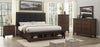 Watson Brown King Upholstered Storage Panel Bed