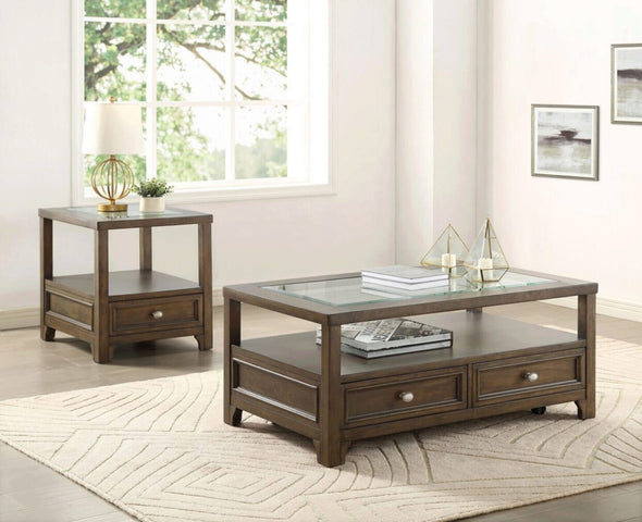 Auburn Transitional Charcoal Brown Wood End Table