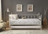 Lorena White Metal Daybed with Trundle - Luna Furniture