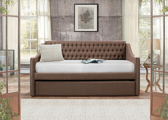 Tulney Brown Daybed with Trundle - Luna Furniture
