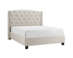Eva Ivory Queen Upholstered Bed - Luna Furniture