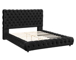 Flory Black King Upholstered Platform Bed
