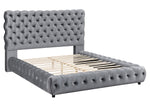 Flory Gray Queen Upholstered Platform Bed