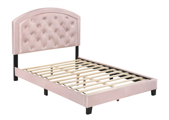 Gaby Pink Full Upholstered Platform Bed