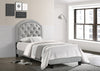 Gaby Silver Twin Upholstered Platform Bed