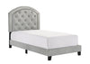 Gaby Silver Twin Upholstered Platform Bed