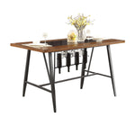 Selbyville Cherry/Gunmetal Counter Height Table -  - Luna Furniture
