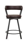 5566-24BR Swivel Counter  Height Chair, Brown, Set of 2 - Luna Furniture