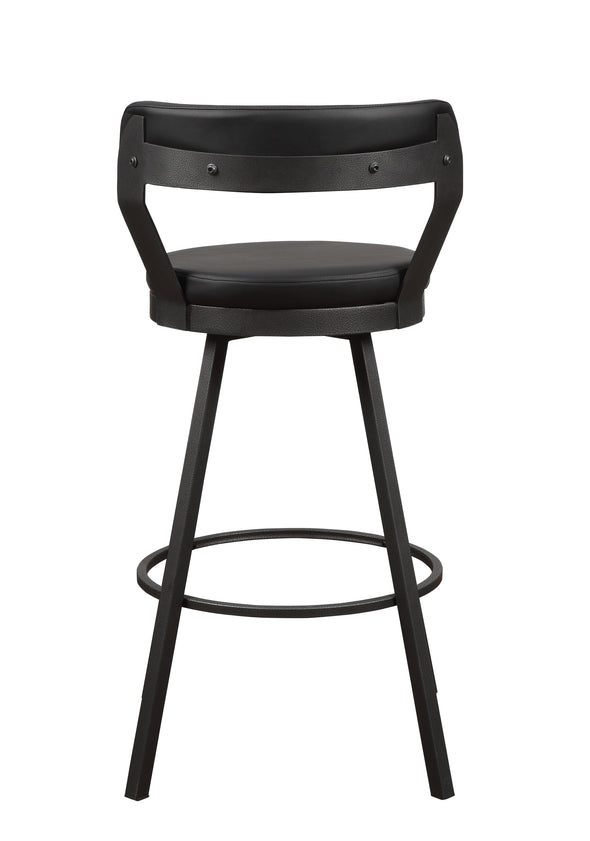 5566-29BK Swivel Pub Height  Chair, Black, Set of 2 - Luna Furniture