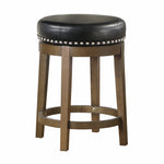 5681BLK-24 Round Swivel Counter Height Stool, Black, Set of 2 - Luna Furniture