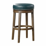 5681GEN-29 Round Swivel Pub Height Stool, Green, Set of 2 - Luna Furniture