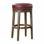 5681RED-29 Round Swivel Pub Height Stool, Red, Set of 2 - Luna Furniture