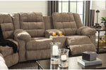 Workhorse Cocoa Reclining Loveseat with Console -  - Luna Furniture