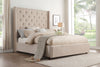 Fairborn Beige Tufted Full Platform Bed with Storage Footboard - Luna Furniture