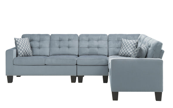 Lantana Gray Reversible Sectional - Luna Furniture
