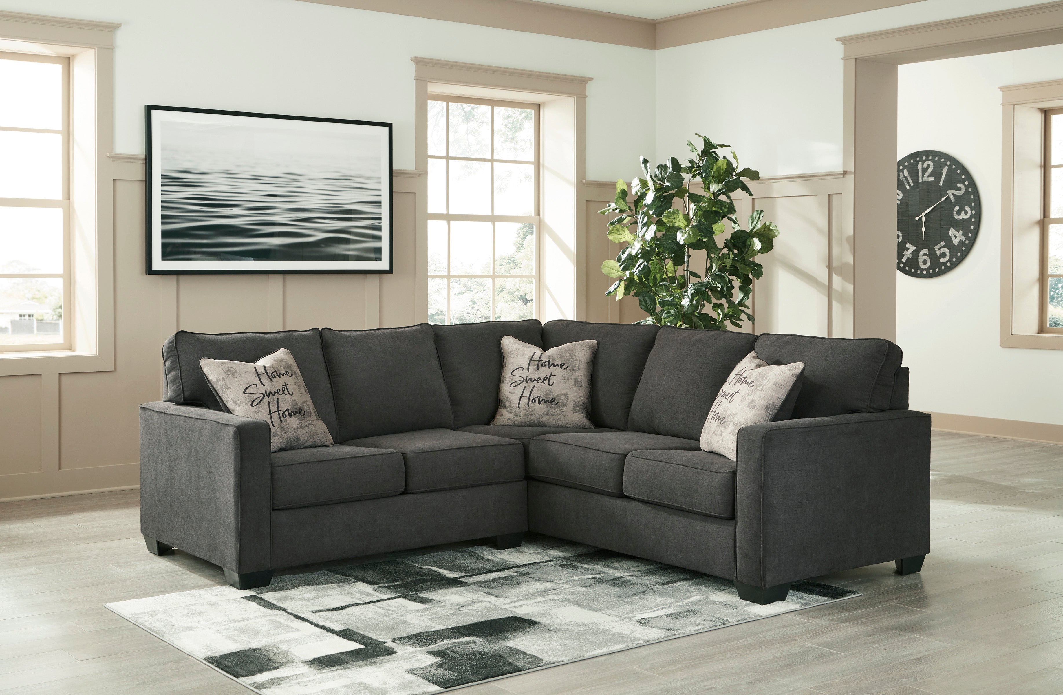 Lucina Charcoal 2 Piece Laf Sectional