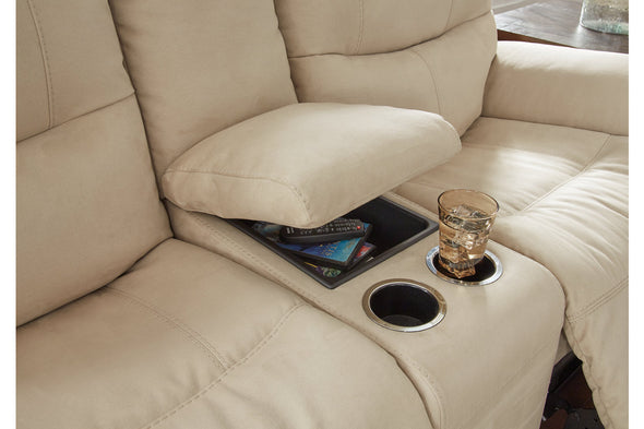 Next-Gen Gaucho Latte Power Reclining Loveseat with Console -  - Luna Furniture