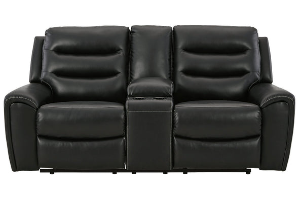 Warlin Black Power Reclining Loveseat with Console -  - Luna Furniture