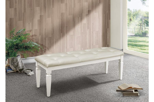 Allura White Bedroom Bench - Luna Furniture