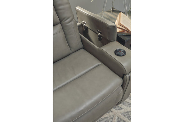 Boerna Gray Power Recliner -  - Luna Furniture