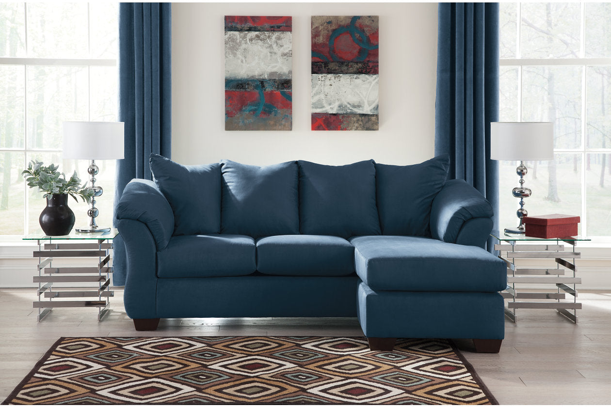 Darcy Blue Sofa Chaise From Ashley