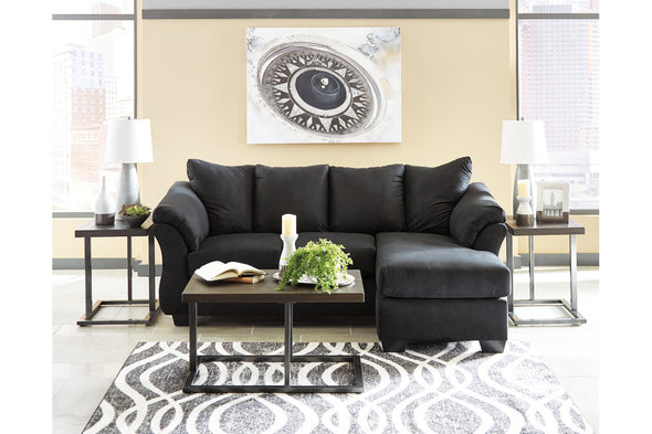 Darcy Black Sofa Chaise -  - Luna Furniture