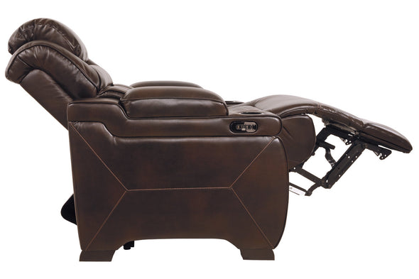 Warnerton Chocolate Power Recliner -  - Luna Furniture