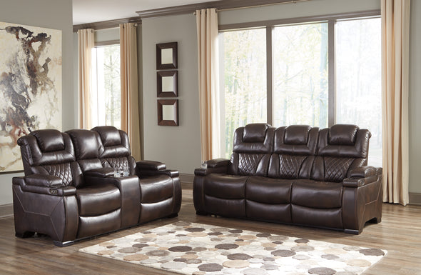 Warnerton Chocolate Power Reclining Living Room Set - Luna Furniture